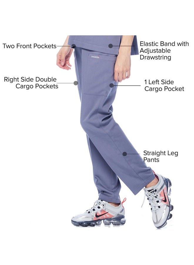 Dagacci Medical Uniform Unisex Women and Men's V-Neck Super Stretch Scrub Set, Navy, XS - Image 4