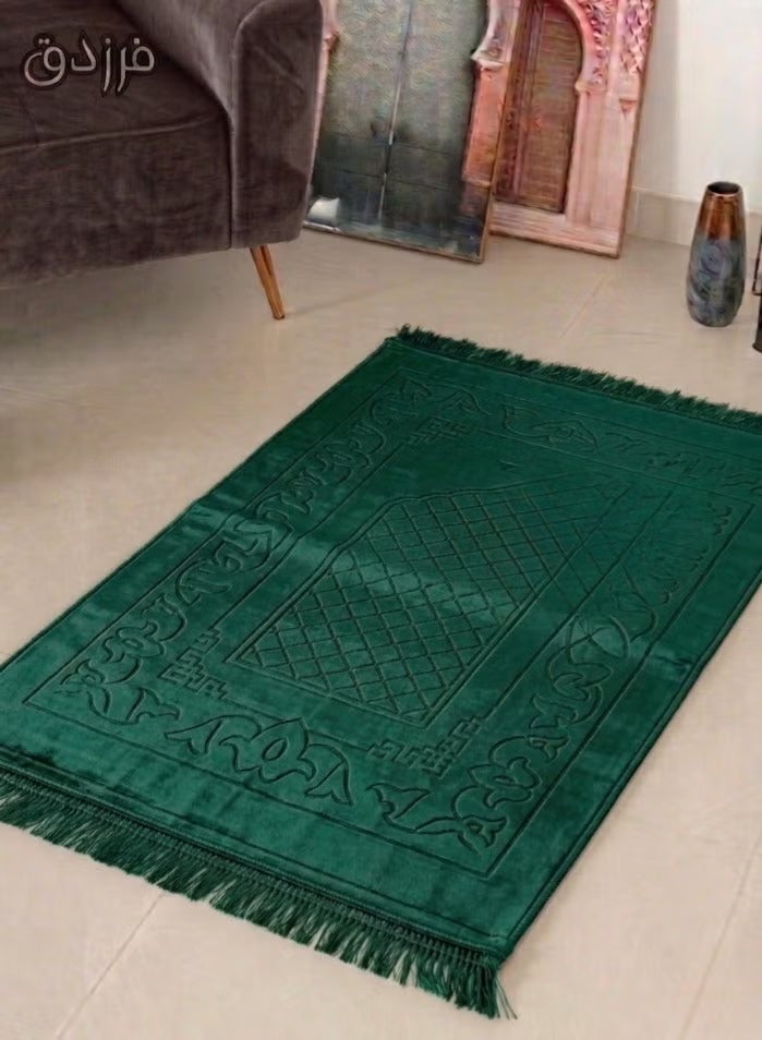 Farazdaq prayer rug, cotton material, comfortable lining, Random color, (Green, red, light purple) - Image 2