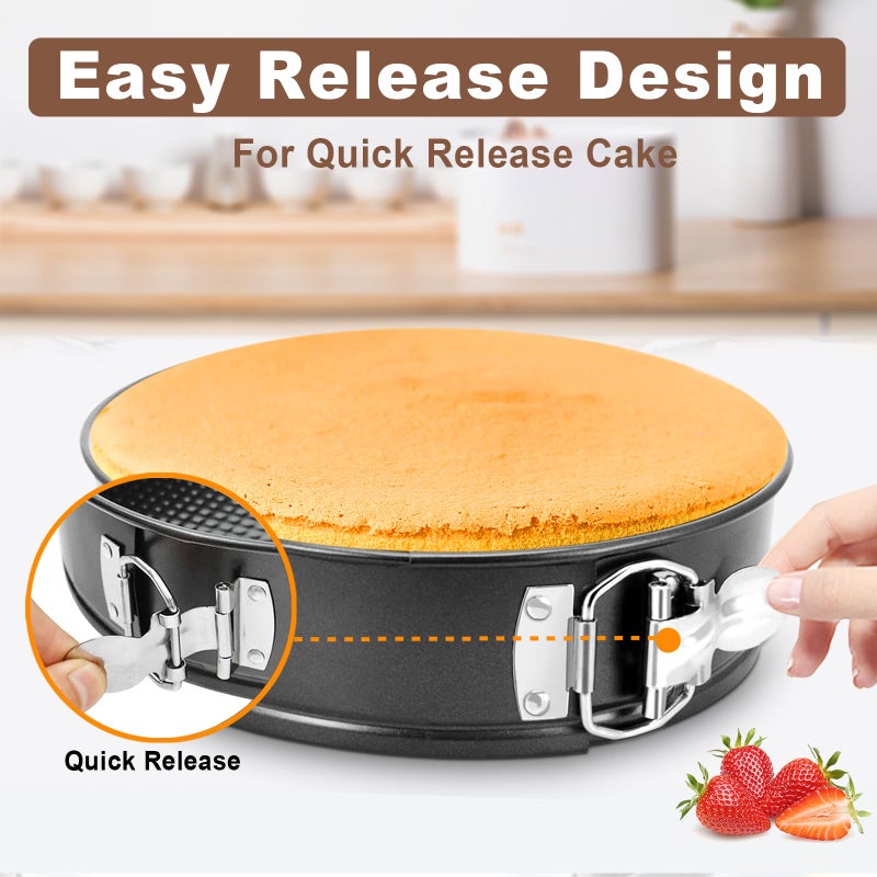 Molgree Springform Pan 9 Inch Nonstick, 9 Springform Cheesecake Pan with Silicone Protector, Leakproof Spring Form Pan for Cheesecake, 9 Inch Springform Cheese Cake Pans for Baking with 50 Parchment Paper - Image 3