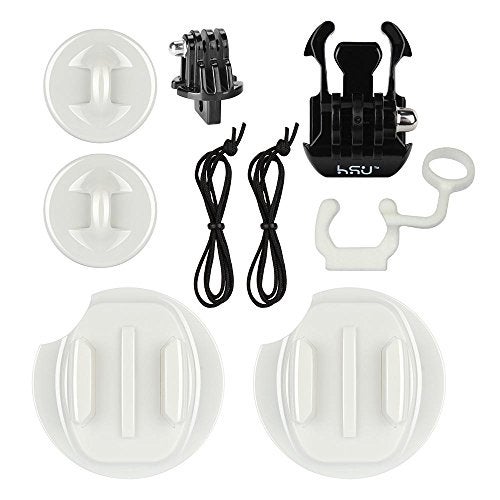 HSU Surf Mounts and Accessories for Ski, Snorkeling, Surfing, Wakeboarding Fitting GoPro Hero 13,12,11,10,9,8,7,6,5 Black, Silver, AKASO Campark, and Other Action Cameras (Surfing Kit) - Image 1