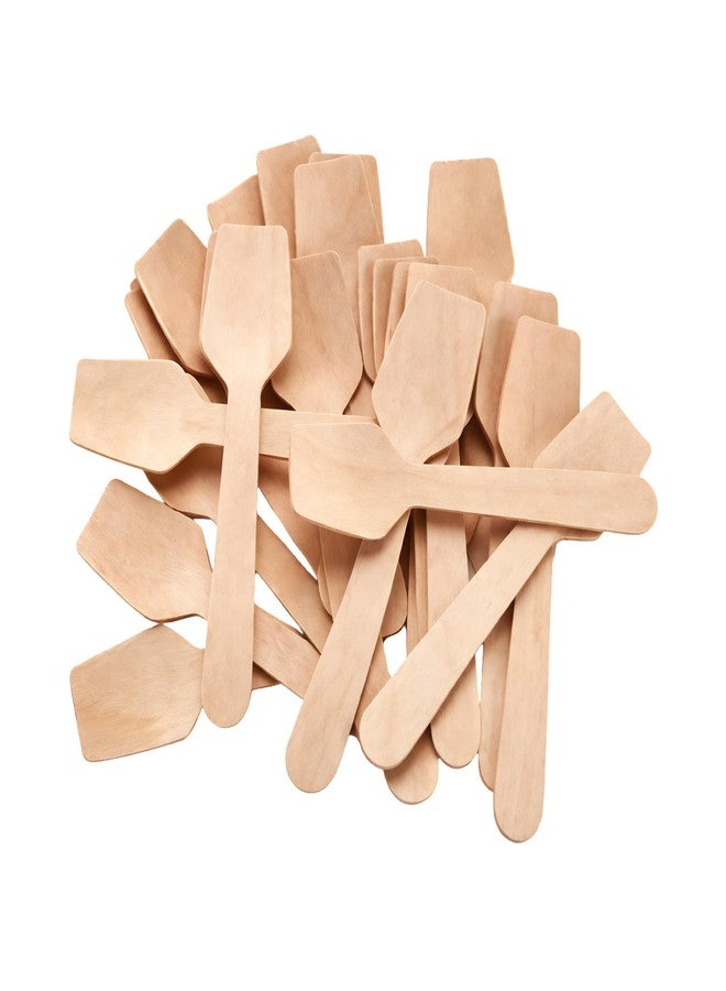 SNKM® - Ice Cream Wooden | Spoon Disposable Mini Wooden Spoons | 3.75" Tasting Spoons Ice Cream Spoon Sampling Spoons | Set of 50 - Image 1
