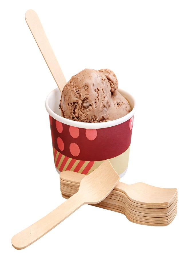 SNKM® - Ice Cream Wooden | Spoon Disposable Mini Wooden Spoons | 3.75" Tasting Spoons Ice Cream Spoon Sampling Spoons | Set of 50 - Image 5