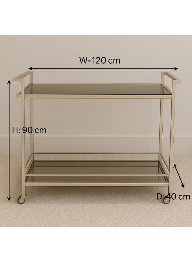 Horoof Home Horoof HomeÂ® Elegant Gold Acrylic Trolley â€“ 3-Tier Serving Cart with Wheels  - Image 2