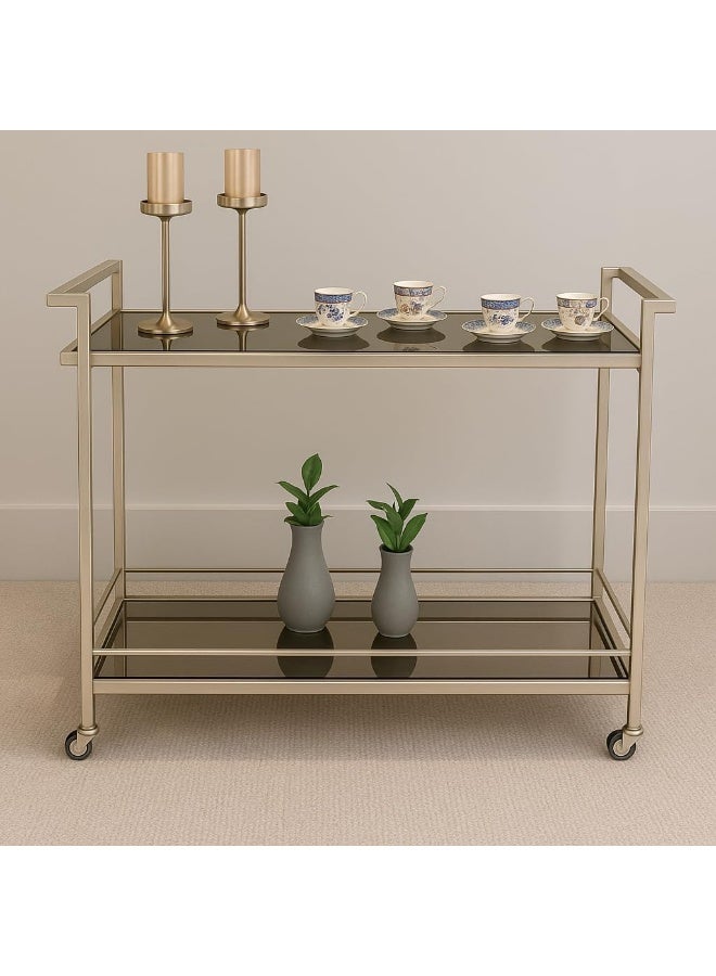 Horoof Home Horoof HomeÂ® Elegant Gold Acrylic Trolley â€“ 3-Tier Serving Cart with Wheels  - Image 4