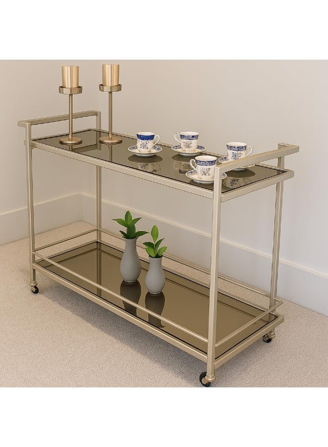 Horoof Home Horoof HomeÂ® Elegant Gold Acrylic Trolley â€“ 3-Tier Serving Cart with Wheels  - Image 3