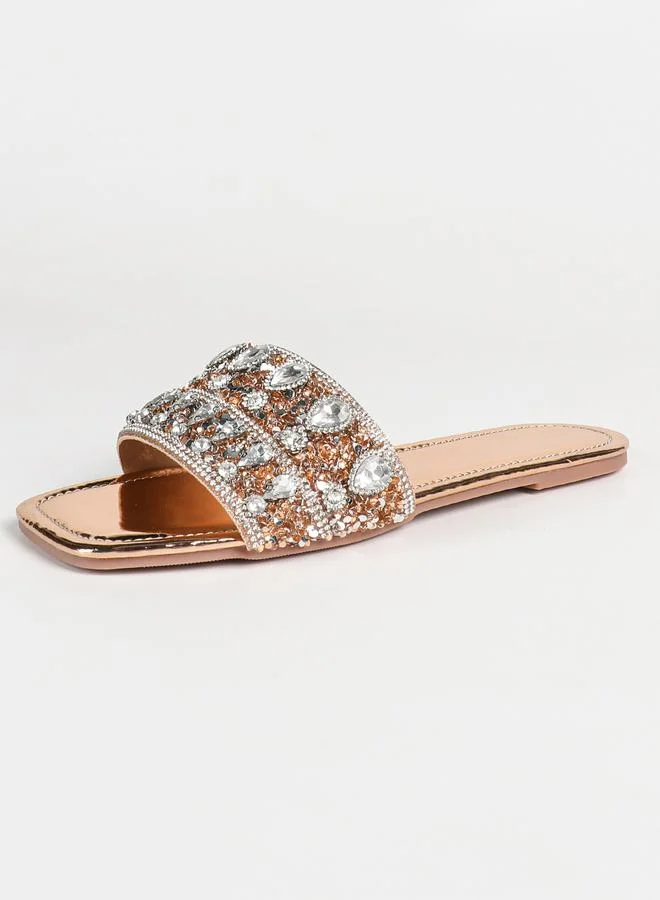 Take Two Embellished Flat Sandals