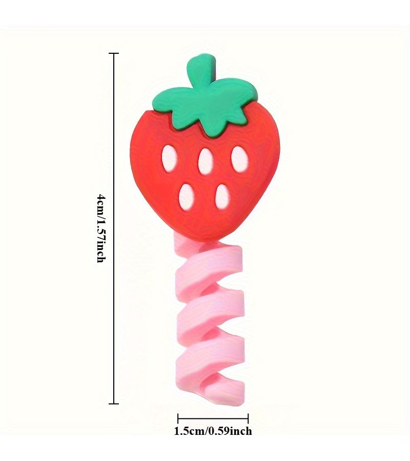 5pcs Random Styles Cute Cartoon Phone Data Cable Protectors Winders Extend Cable Lifespan Compatible with Various Data Cables - Image 3