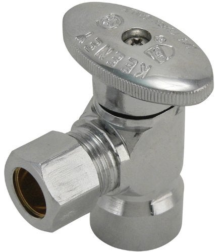 Keeney 2050PCLF 1/2-Inch FIP by 7/16-Inch or 1/2-Inch O.D. Quarter Turn Angle Valve, Chrome - Image 4