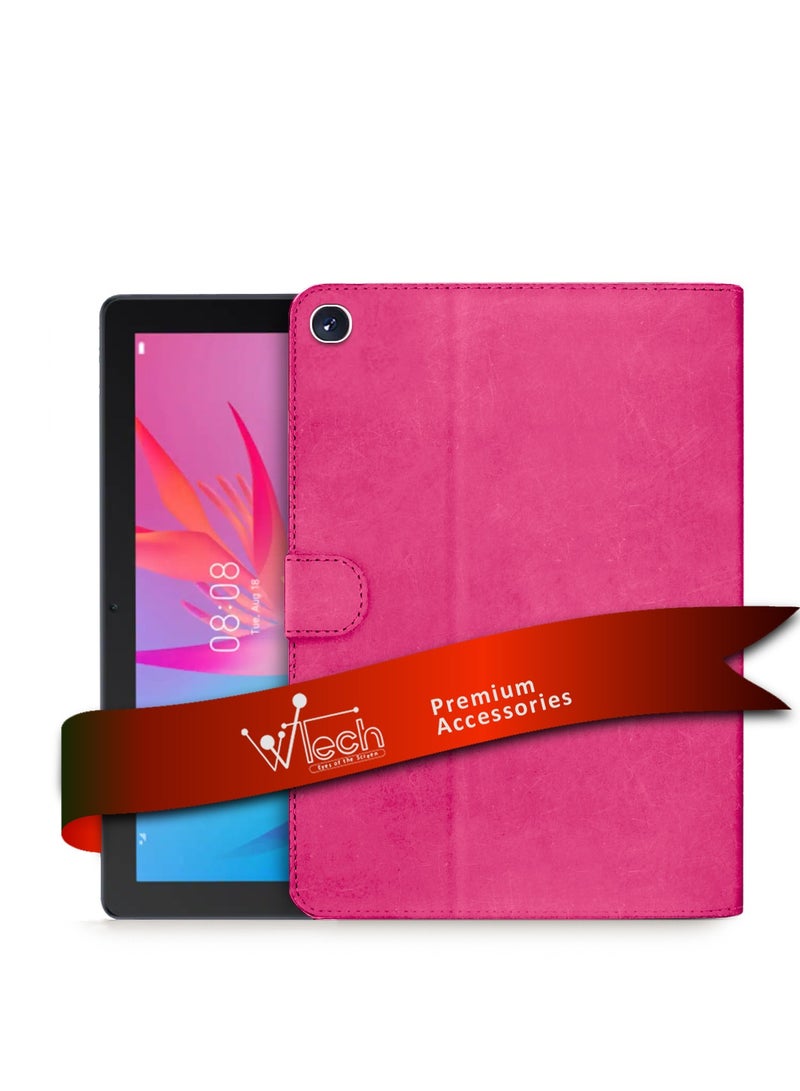 دبليو تيك غطاء حماية قلاب من جلد البولي يوريثان بإغلاق مغناطيسي لهاتف هونور باد X8 / X8 لايت 2022 / هواوي ميت باد T 10s / T 10 / T10s (10.1 بوصة) 2020 (AGS3-L09، AGS3-W09) وردي - Image 1
