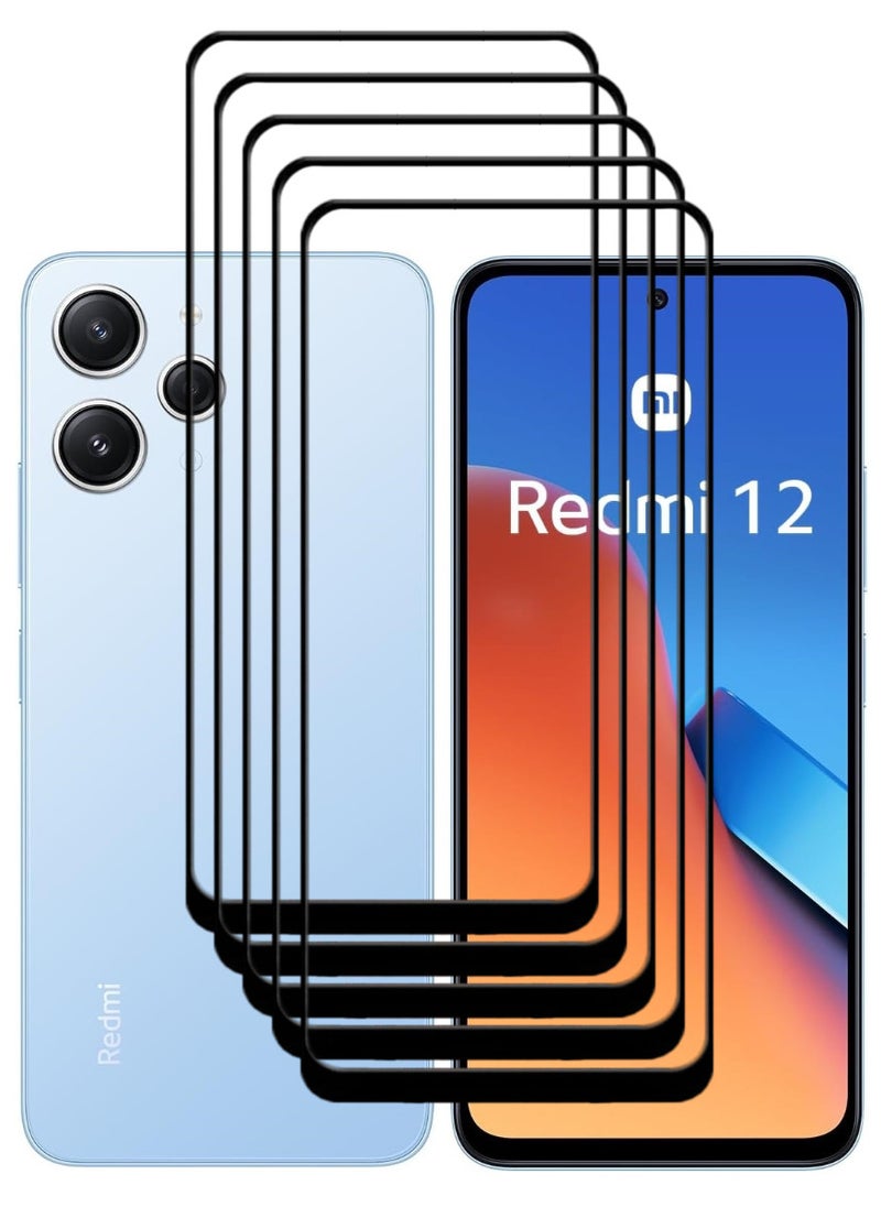 ACLIX 5 Pieces Antistatic ESD Dustproof Premium Quality High Definition Tempered Glass Screen Protector Designed For Xiaomi Redmi 12 - Image 1