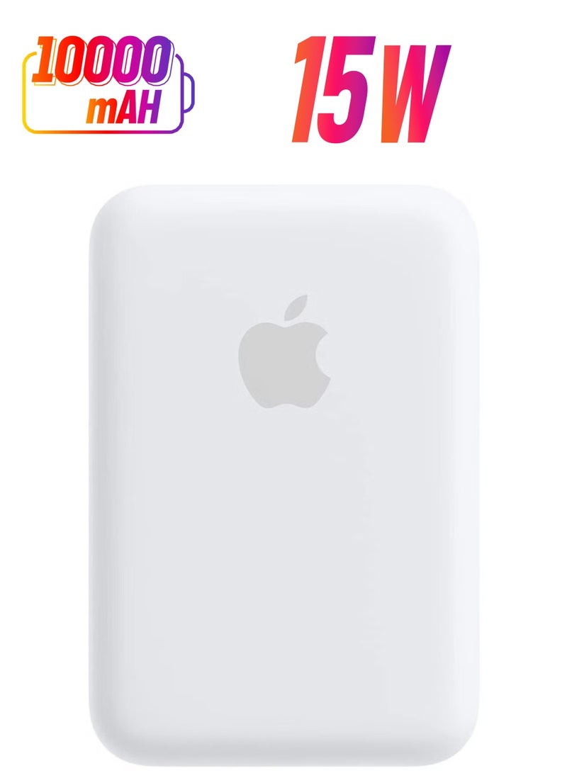 NEW MagSafe Wireless Power Bank for iPhone 14 Plus – 10,000mAh Portable Charger in White