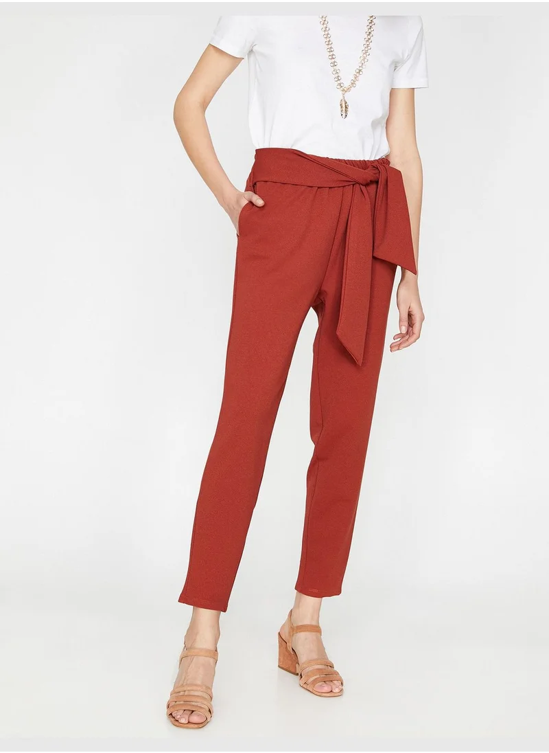 KOTON Tie Waist Trousers