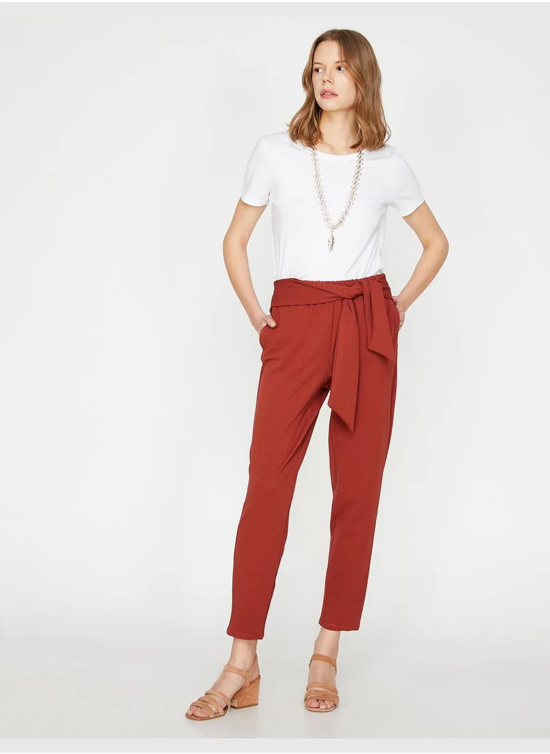KOTON Tie Waist Trousers