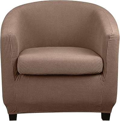 Lellen Lellen Club Chair Slipcover with Seat Cushion Cover Round Tub Accent Armchair Cover Reusable Sofa Stretch Covers for  - Image 1
