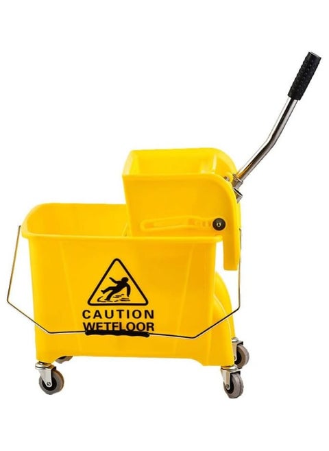 Mop Bucket With Wheel And Wringer Yellow 20L .Mini mop cart with wheels and wringer