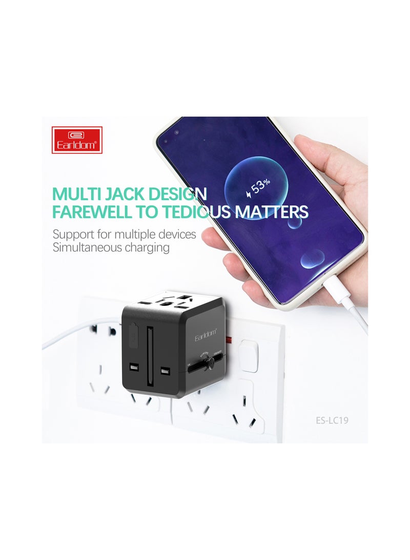 Earldom Universal Travel Adapter With Multiple Regional Power Socket Plugs - Image 3