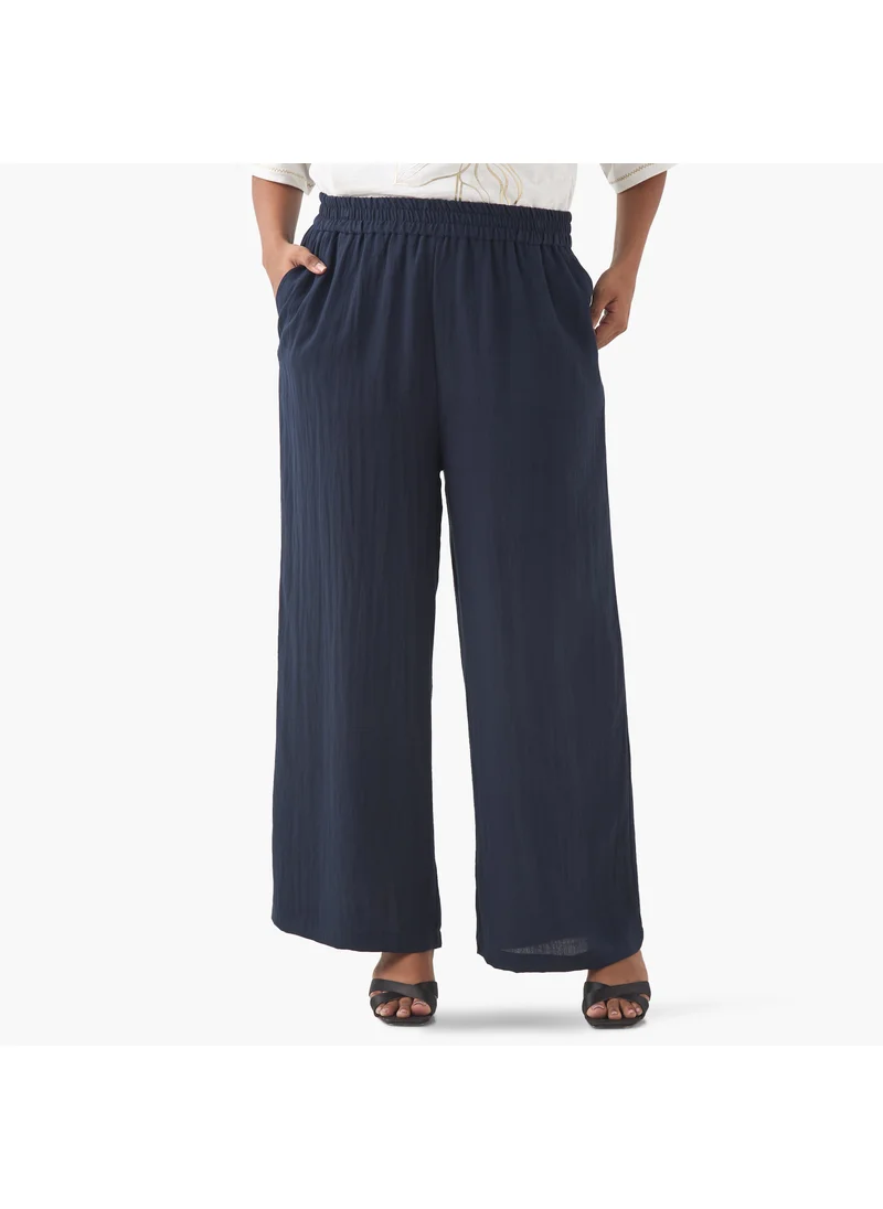  أولا بوبكن Plus Size Ulla Popken Pants with Elasticated Waistband and Pockets