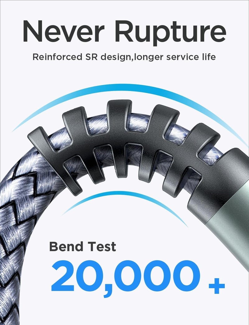 Ainope كابل تمديد USB، موسع USB، كابل تمديد USB 3.0، سلك ذكر إلى أنثى لنقل بيانات عالي متوافق مع كاميرا الويب، لوحة المفاتيح، محرك فلاش، القرص الصلب، الطابعة، 6.6 قدم، رمادي - Image 5