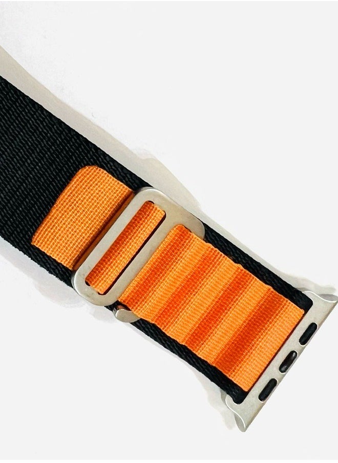 Generic - Alpine Loop for Apple Watch 49mm with Sport Band - Orange black - Image 1