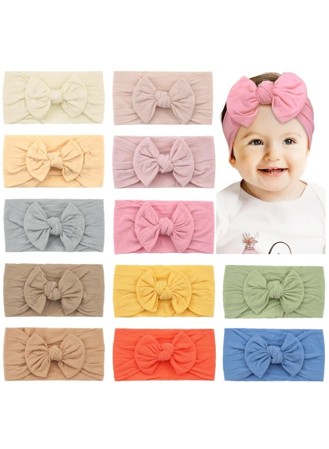 CELLOT  Super Stretchy Soft Knot Headbands with Hair Bows Head Wrap Hair Accessories For Newborn Baby Girls Infant Toddlers Kids B - Image 3