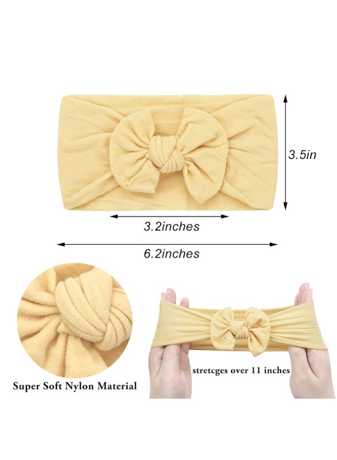 CELLOT  Super Stretchy Soft Knot Headbands with Hair Bows Head Wrap Hair Accessories For Newborn Baby Girls Infant Toddlers Kids B - Image 1