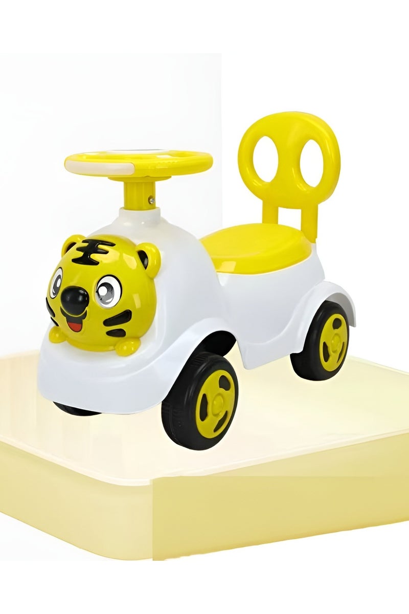 Tiger-Themed Yellow Ride-On Push Car for Toddlers – Fun  Safe Toy Vehicle for Ages 1-3 - Image 3