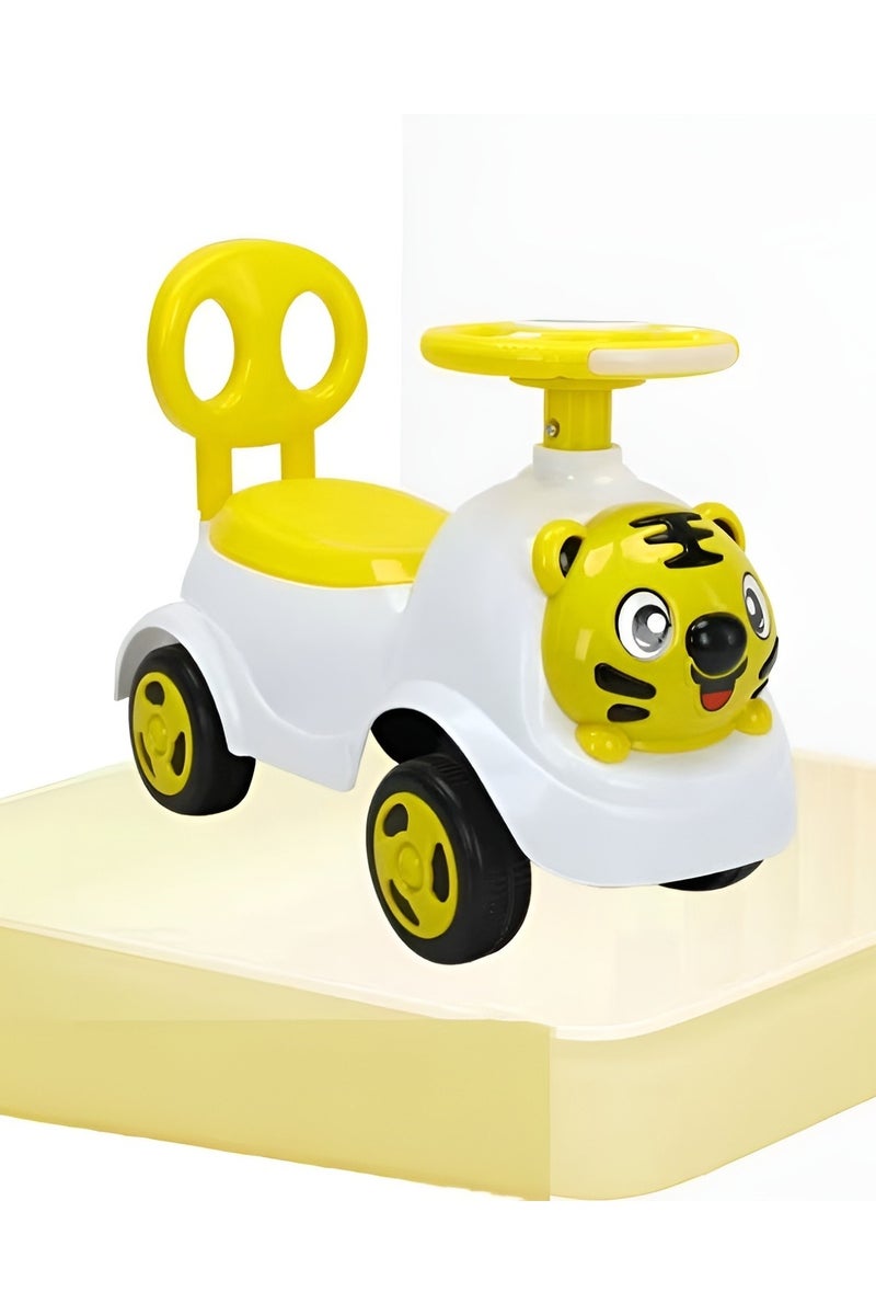 Tiger-Themed Yellow Ride-On Push Car for Toddlers – Fun  Safe Toy Vehicle for Ages 1-3 - Image 2
