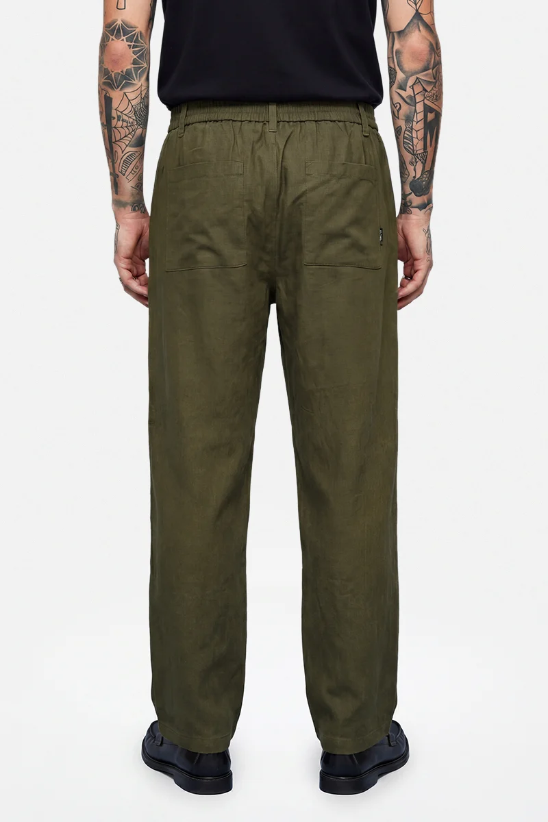 سنيتش Olive Textured Relaxed Trousers