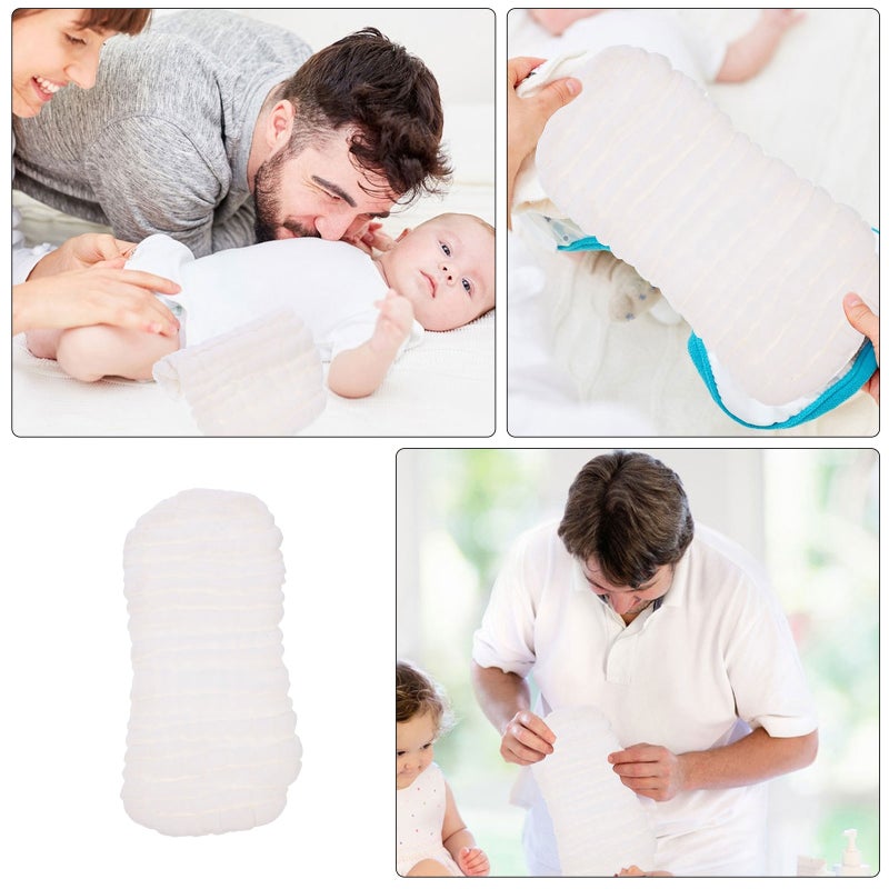 6Pcs Washable Diapers Liners Cotton Liner for Cloth Diapers White Cloth Diaper Liners for Baby - Image 4