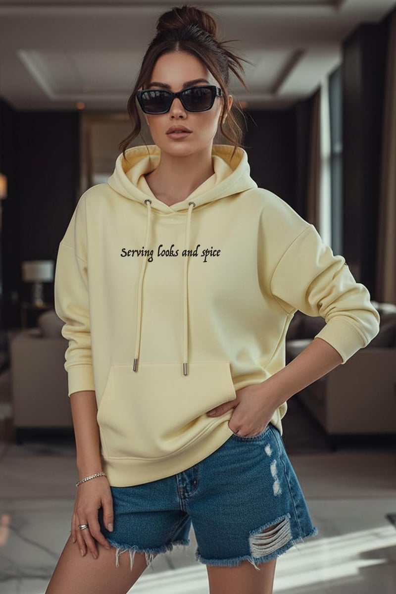 JUNEBERRY® Polycotton Spun Oversized Fit Drop Shoulder Hooded Sweatshirt Full Sleeves Back Graphic Printed Jumper Hoodie for Women (OS_JB_HD_BTH_MRS_L) - Image 3