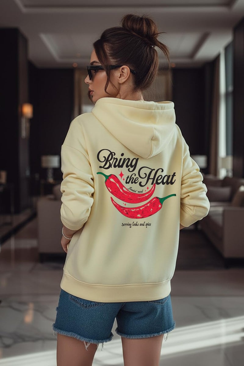 JUNEBERRY® Polycotton Spun Oversized Fit Drop Shoulder Hooded Sweatshirt Full Sleeves Back Graphic Printed Jumper Hoodie for Women (OS_JB_HD_BTH_MRS_L) - Image 2