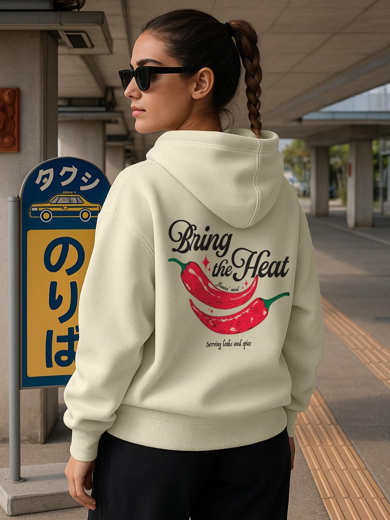 JUNEBERRY® Polycotton Spun Oversized Fit Drop Shoulder Hooded Sweatshirt Full Sleeves Back Graphic Printed Jumper Hoodie for Women (OS_JB_HD_BTH_MRS_L) - Image 5