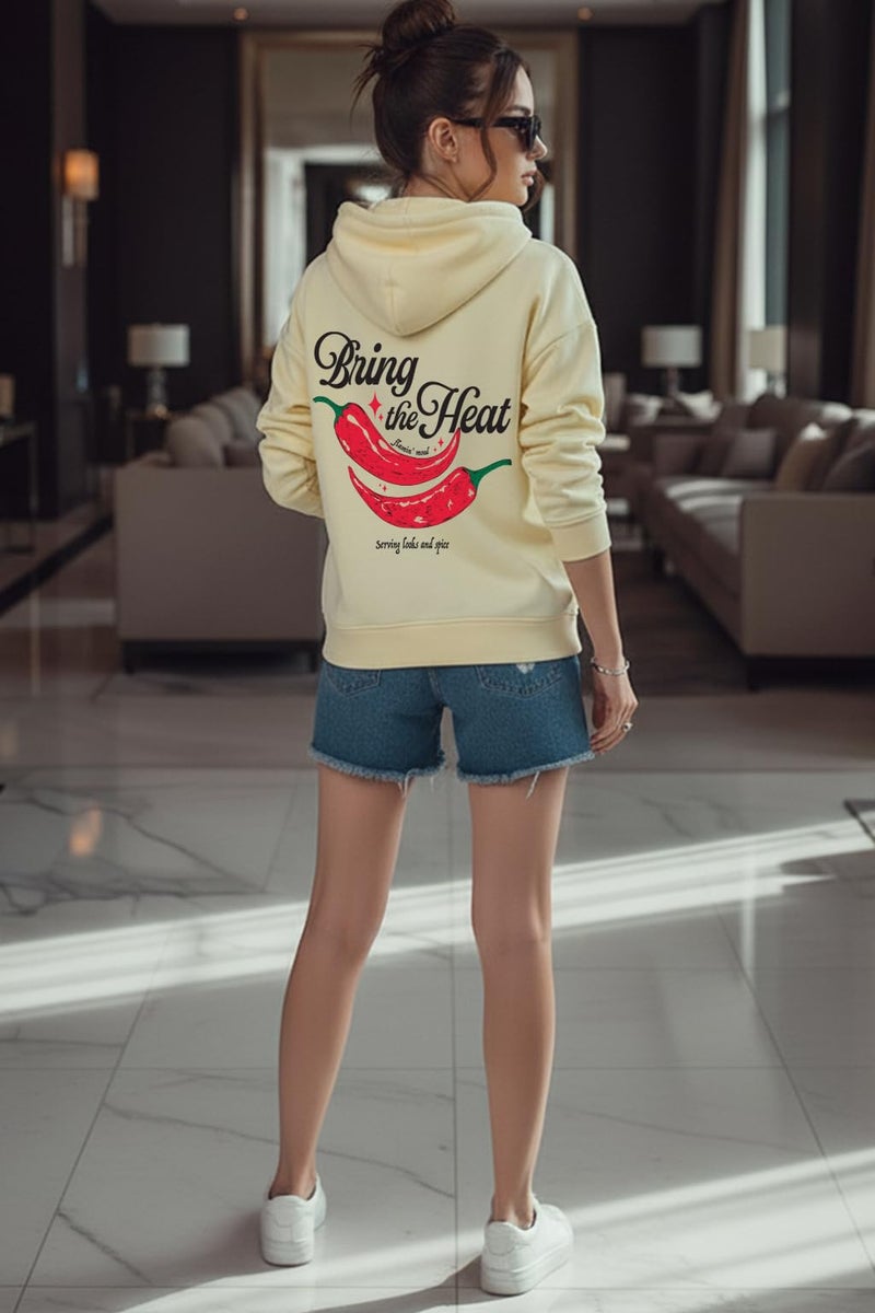 JUNEBERRY® Polycotton Spun Oversized Fit Drop Shoulder Hooded Sweatshirt Full Sleeves Back Graphic Printed Jumper Hoodie for Women (OS_JB_HD_BTH_MRS_L) - Image 4