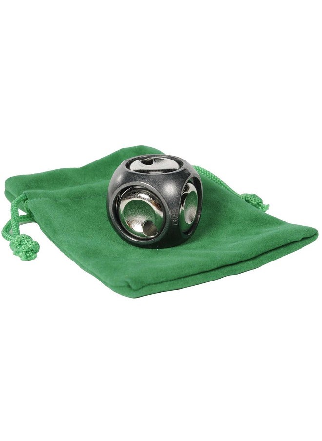 Deluxe Games and Puzzles Dice Hanayama Brain Teaser Puzzle, Level 3, New In 2022 With Green Velvet, Red Satin Drawstring Pouch, Bundled  - Image 2
