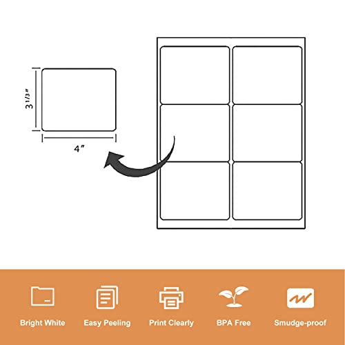 LabelMore 3 1/3 x 4 Labels - 6 Up Self Adhesive Shipping Labels - FBA Labels - 100 Sheet/ 600 Labels - Image 3