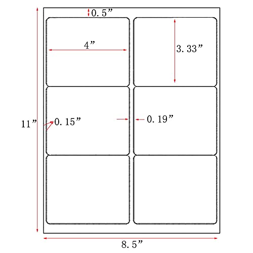 LabelMore 3 1/3 x 4 Labels - 6 Up Self Adhesive Shipping Labels - FBA Labels - 100 Sheet/ 600 Labels - Image 2