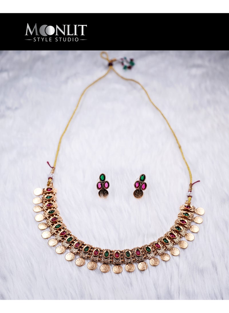 Traditional Antique Coin Necklace Set