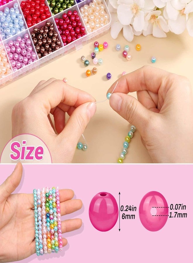 Audab 4500Pcs 6mm Pearl Beads for Bracelets Making 56 Colors, Small Round Pearl Bracelet Beads for Crafts, Jewelry, Necklace Earrings Bracelets - Image 4