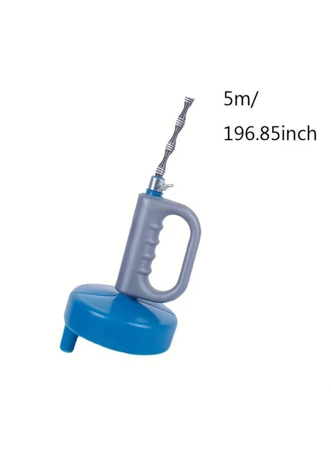 Blue 5m 196 85inch Drain Auger Uncharged Pipe Clog Remover for Kitchen Sink Toilet Plumbing Maintenance - Image 1
