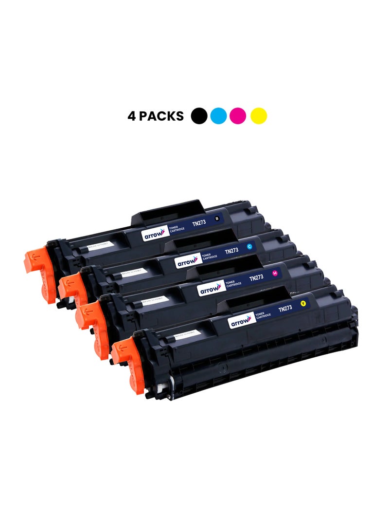 ARROW TONER CARTRIDGE TN273 FULL SET OF 4 PACK BLACK,CYAN,YELLOW,MAGENTA Replacement For Brother HL L3210CW/L3230CDW/L3710CDW/L3270CDW/L3290CDW DCP-L3510CDW/L3550CDW/L3551CDW MFC-L3710CW/3730CDW/L3750CDW/L3770CDW/L3745CDW - Image 2