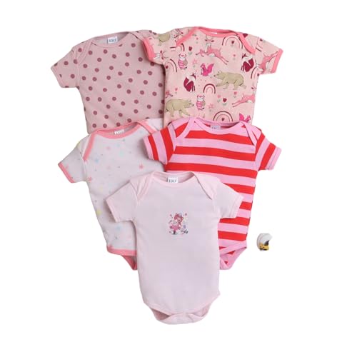 EIO Newborn Baby Cotton Romper Sleepsuit | Half Sleeve Jumpsuit Bodysuit for Boys & Girls | Soft Breathable Baby Clothes Combo Pack - Image 1