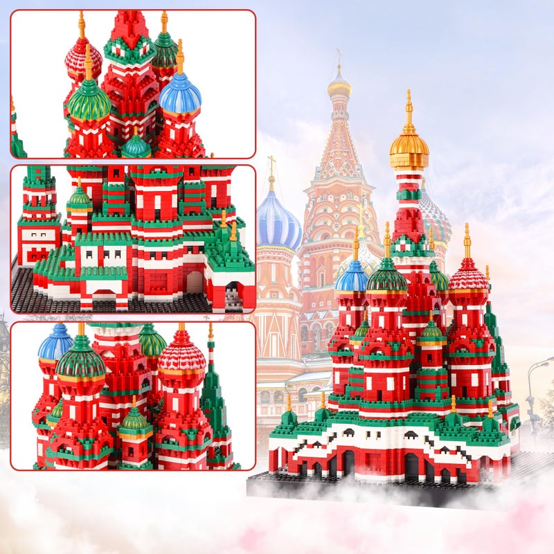 Geniteen Building Block Set, Saint Basil's Cathedral Architecture Model Micro Mini Blocks, Educational Mini Blocks, 4300 PCS - Image 4