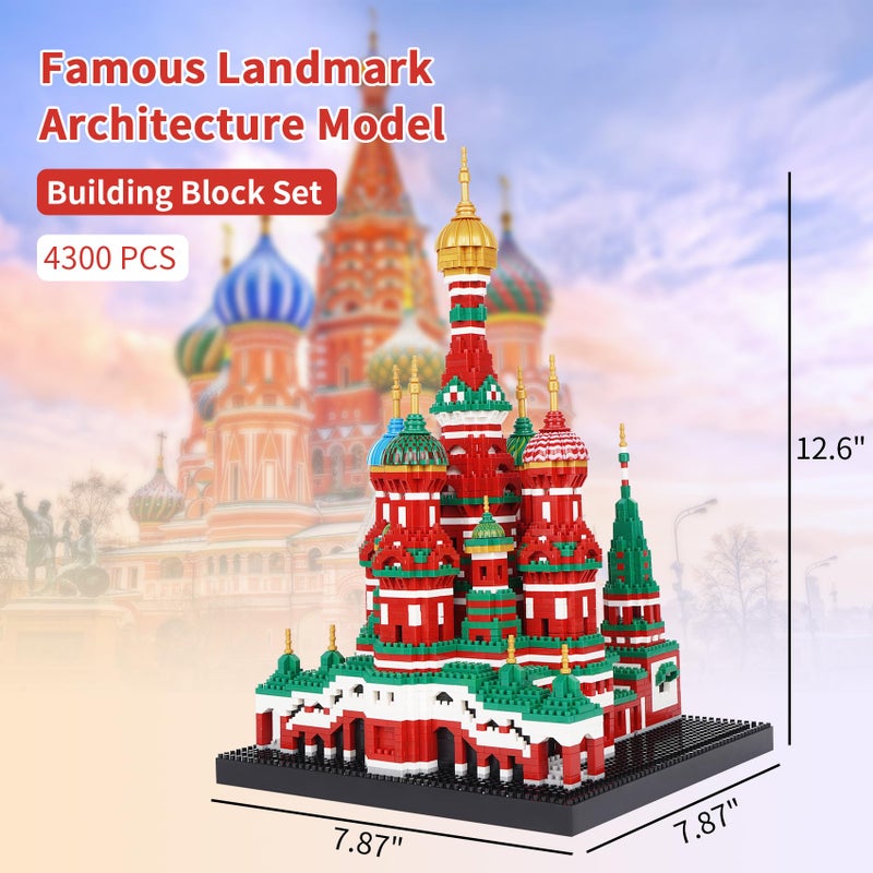 Geniteen Building Block Set, Saint Basil's Cathedral Architecture Model Micro Mini Blocks, Educational Mini Blocks, 4300 PCS - Image 2