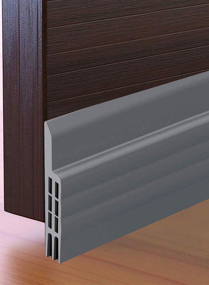 Ohuhu Door Draft Stopper Weather Stripping: Ohuhu 39" L x 2" W Under Door Bottom Seal Strip Sweep - Backing Adhesive Blocker Gap Filler Flexible Noise Insulation Draft Guard Bottom of Door Garage - Image 1