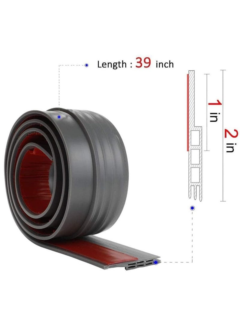 Ohuhu Door Draft Stopper Weather Stripping: Ohuhu 39" L x 2" W Under Door Bottom Seal Strip Sweep - Backing Adhesive Blocker Gap Filler Flexible Noise Insulation Draft Guard Bottom of Door Garage - Image 3