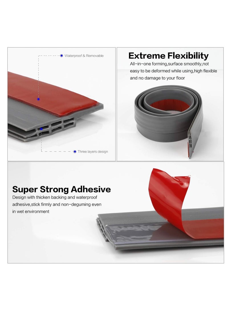 Ohuhu Door Draft Stopper Weather Stripping: Ohuhu 39" L x 2" W Under Door Bottom Seal Strip Sweep - Backing Adhesive Blocker Gap Filler Flexible Noise Insulation Draft Guard Bottom of Door Garage - Image 2