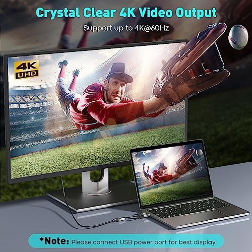 UANTIN HDMI to DisplayPort Adapter | 4K@60Hz Active HDMI 2.0 Male to DP 1.2 Female Converter Uni-Directional HDMI Cable Support HDCP 2.2 for PC,AMD,NVIDIA,Dell,HP,Mac,NS,PS5,Xbox One/Series X - Image 2