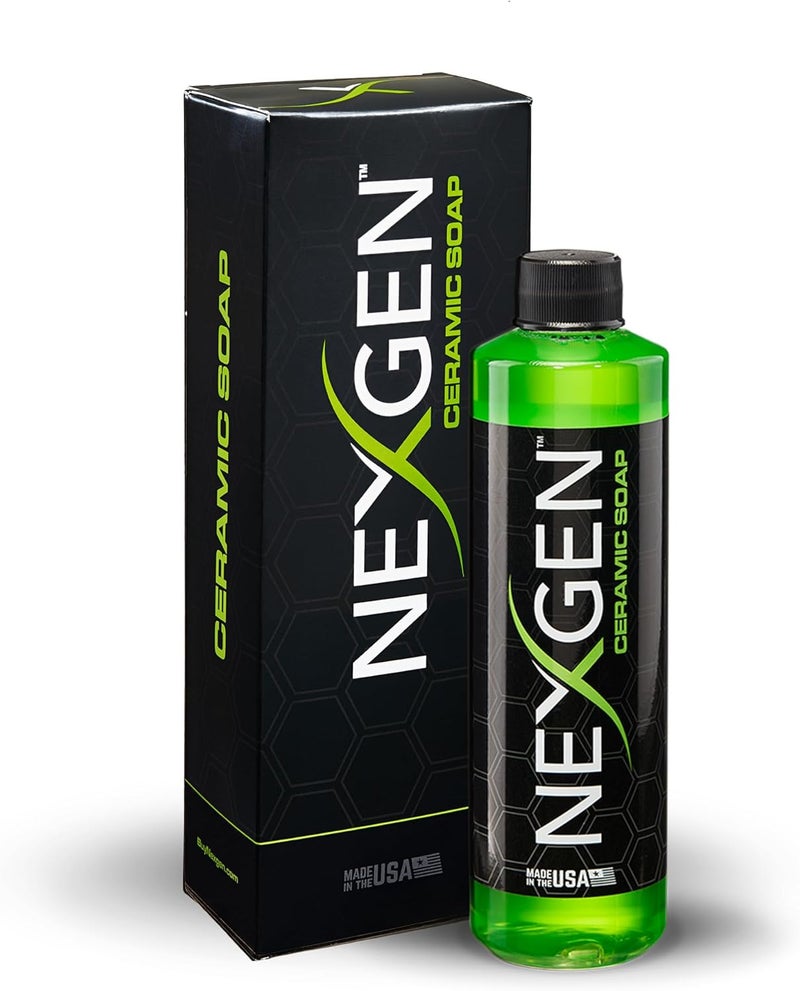 NEXGEN Premium Ceramic Car Wash Soap - Build Ceramic Coating During Wash on Cars, Trucks, Boats and Bikes - SiO2 Shampoo Works with Foam Guns, Cannons, Pressure Washer, Bucket and Wash Mitt (8 oz) - Image 1