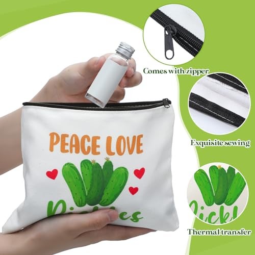 Clysee 12 Pcs Pickle Bags Pouches for Pickle Lovers Funny Gifts Dill Cosmetic Bag for Girls - Image 3