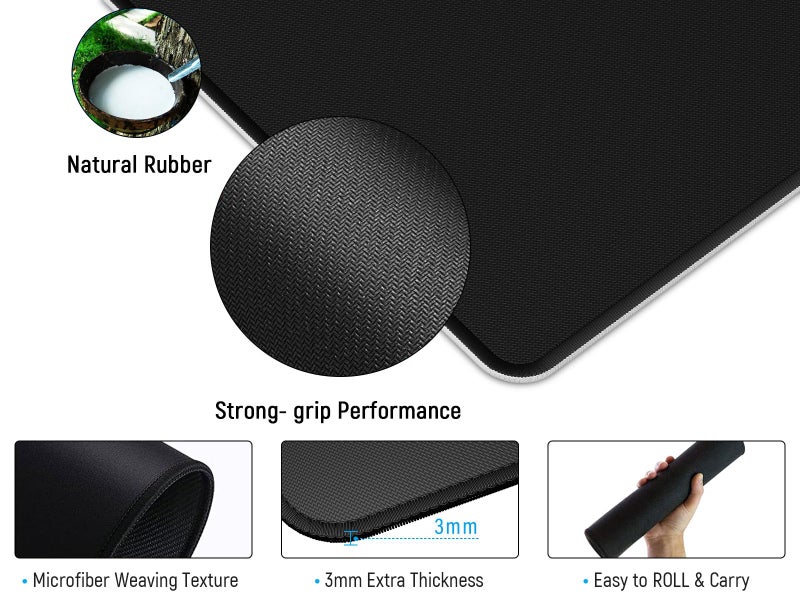 JIALONG White Topographic Large Gaming Mouse Pad, XXL Mousepad, Big Mouse Mat Desk Pad for Keyboard and Mouse, Gaming Computer Laptop PC Desk Office Accessories - Image 4